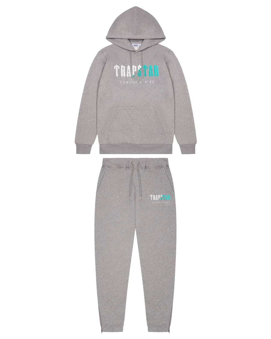 Decoded Chenille  Hooded Tracksuit Grey Teal