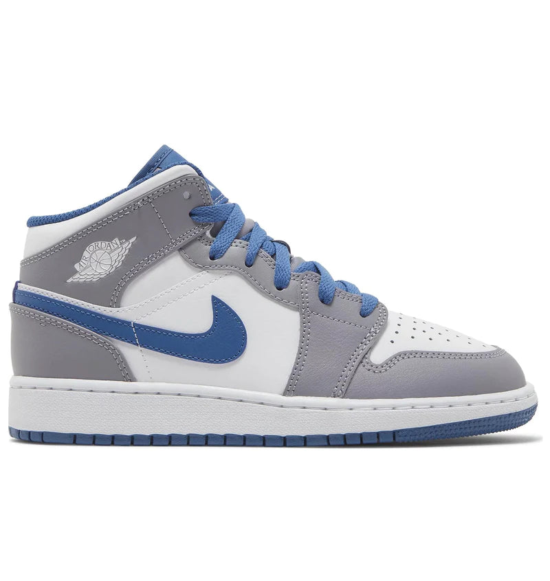 AIR JORDAN 1 MID TRUE BLUE CEMENT (GS) - M SNEAKERS