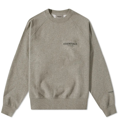 FEAR OF GOD ESSENTIALS CREWSWEAT DARK HEATHER OAT (CORE) - M SNEAKERS