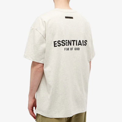 FEAR OF GOD ESSENTIALS LOGO TEE LIGHT HEATHER OATMEAL SS21 - M SNEAKERS