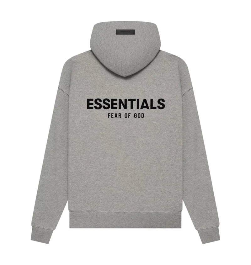 FEAR OF GOD ESSENTIALS POPOVER HOODY DARK HEATHER OATMEAL - M SNEAKERS