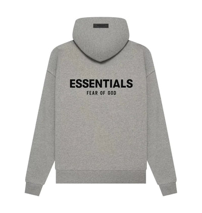 FEAR OF GOD ESSENTIALS POPOVER HOODY DARK HEATHER OATMEAL - M SNEAKERS