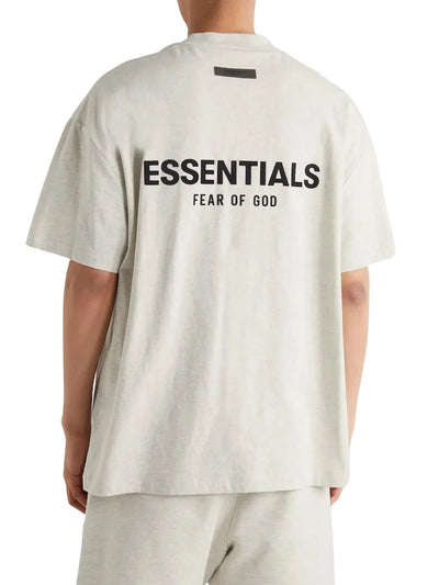 ESSENTIALS FEAR OF GOD SS22 LIGHT HEATHER OATMELA SHORTS AND TEE SET - M SNEAKERS